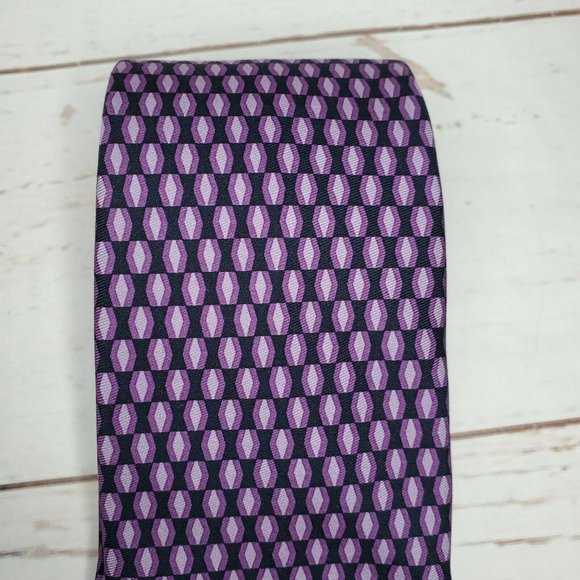 Brooks Brothers 346 Purple Black Diamond %100 Silk Men's Neck Tie Made In U.S.A - Picture 10 of 11